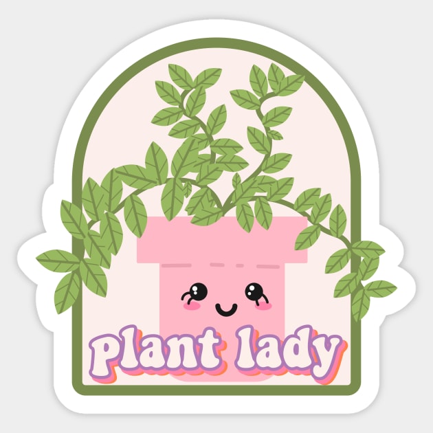 Plant lady badge Sticker by rachelaranha